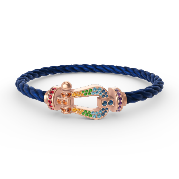 [✨ROSE✨]FORCE LARGE HORSESHOE  COLORED DIAMOND BRACELET ROSE GOLD