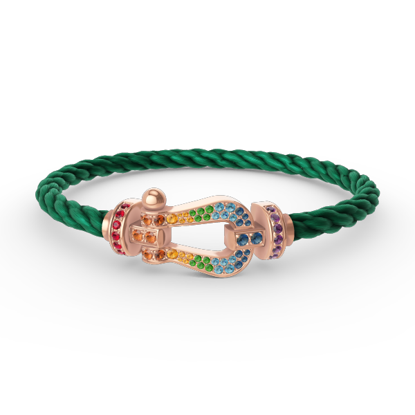 [✨ROSE✨]FORCE LARGE HORSESHOE  COLORED DIAMOND BRACELET ROSE GOLD