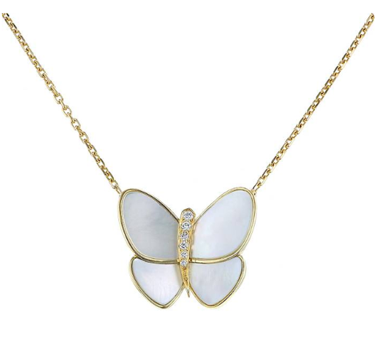 [✨ROSE✨]BUTTERFLY GOLD MOP DIAMOND NECKLACE