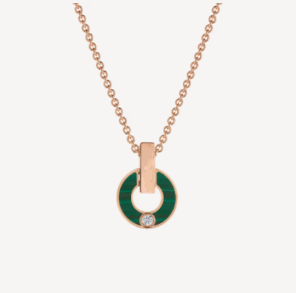 [✨ROSE✨]GARI NECKLACE PINK GOLD MALACHITE