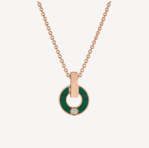 [✨ROSE✨]GARI NECKLACE PINK GOLD MALACHITE