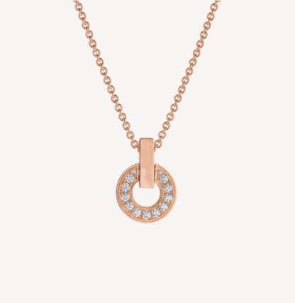 [✨ROSE✨]GARI NECKLACE PINK GOLD DIAMOND