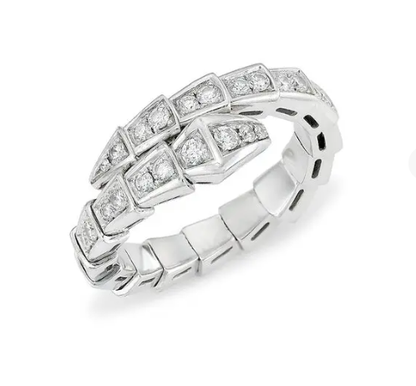[✨ROSE✨]SERPENTI RING SILVER DIAMOND PAVED 4MM