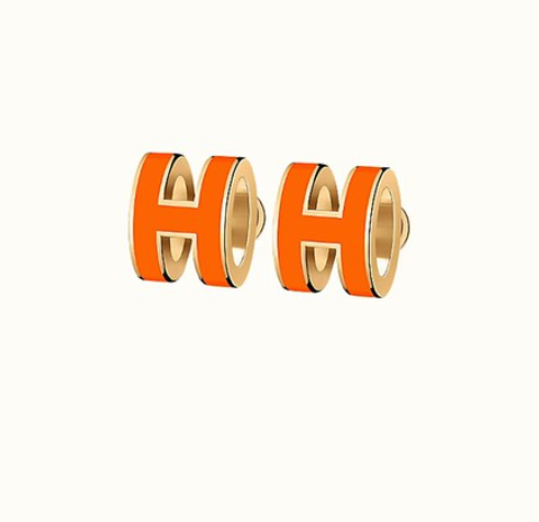 [✨ROSE✨]MINI POP H EARRINGS ORANGE