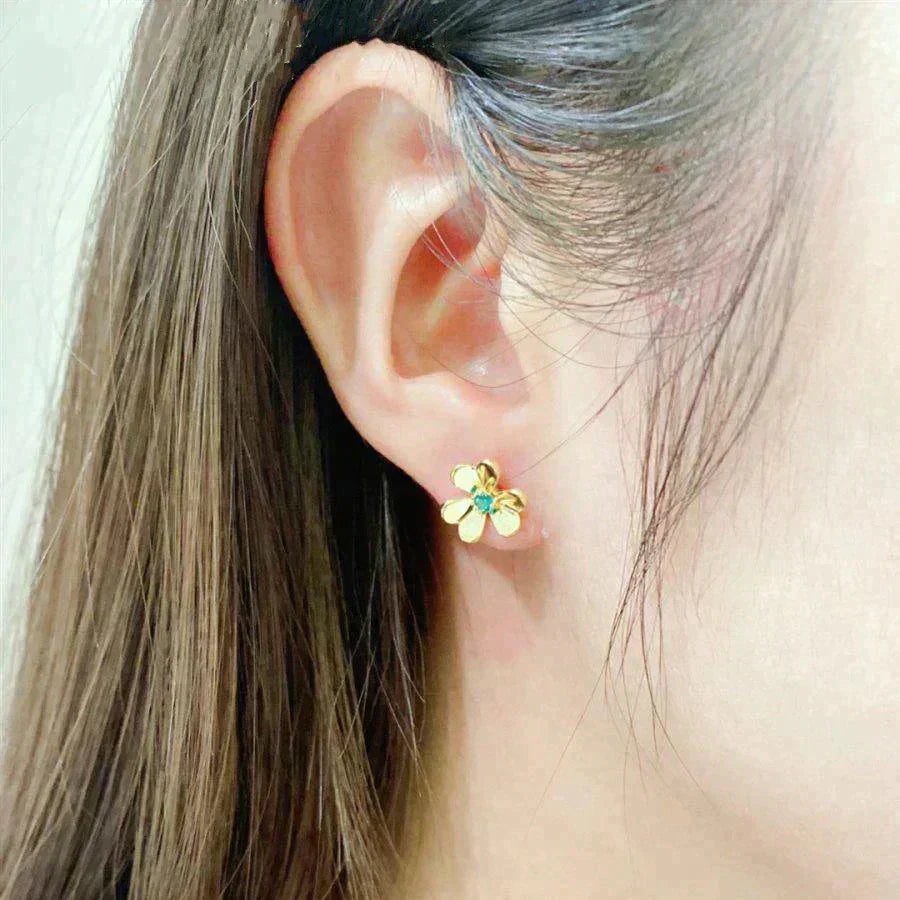 [✨ROSE✨]FRIVOLE  FLOWER MALACHITE EARRINGS