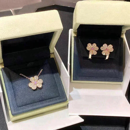 [✨ROSE✨]FRIVOLE ROSE GOLD FLOWER DIAMOND NECKLACE