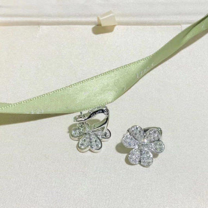 [✨ROSE✨]FRIVOLE SILVER FLOWER DIAMOND EARRINGS