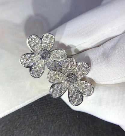 [✨ROSE✨]FRIVOLE SILVER FLOWER DIAMOND EARRINGS