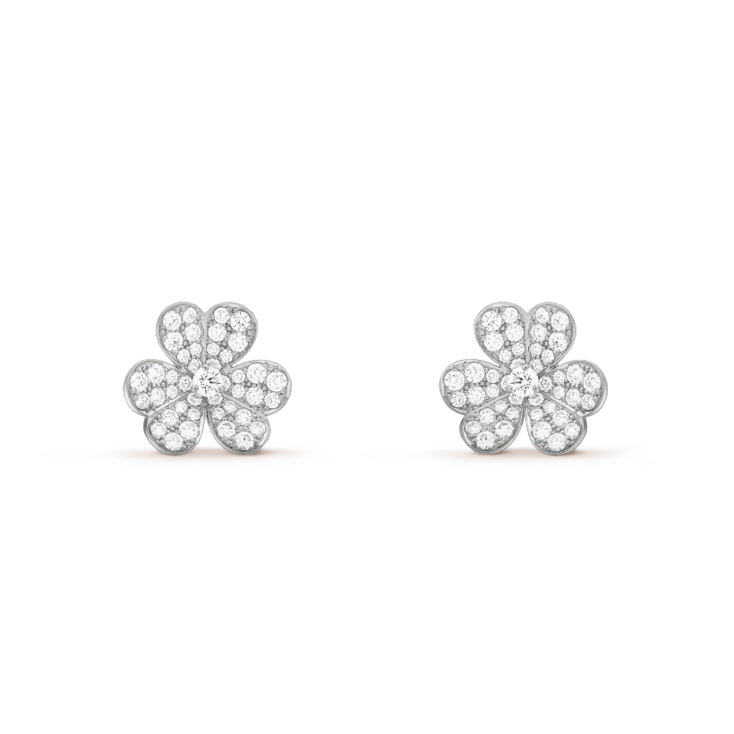 [✨ROSE✨]FRIVOLE SILVER FLOWER DIAMOND EARRINGS