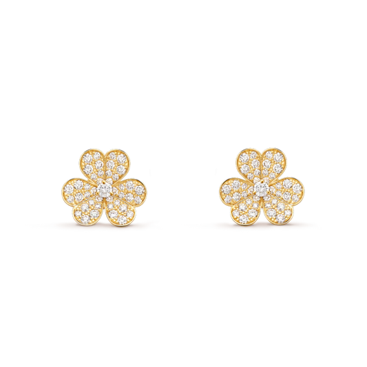 [✨ROSE✨]FRIVOLE GOLD FLOWER DIAMOND EARRINGS