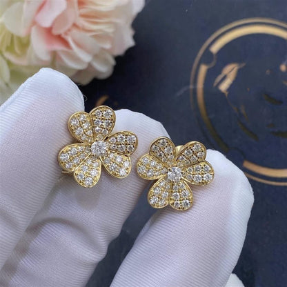 [✨ROSE✨]FRIVOLE GOLD FLOWER DIAMOND EARRINGS