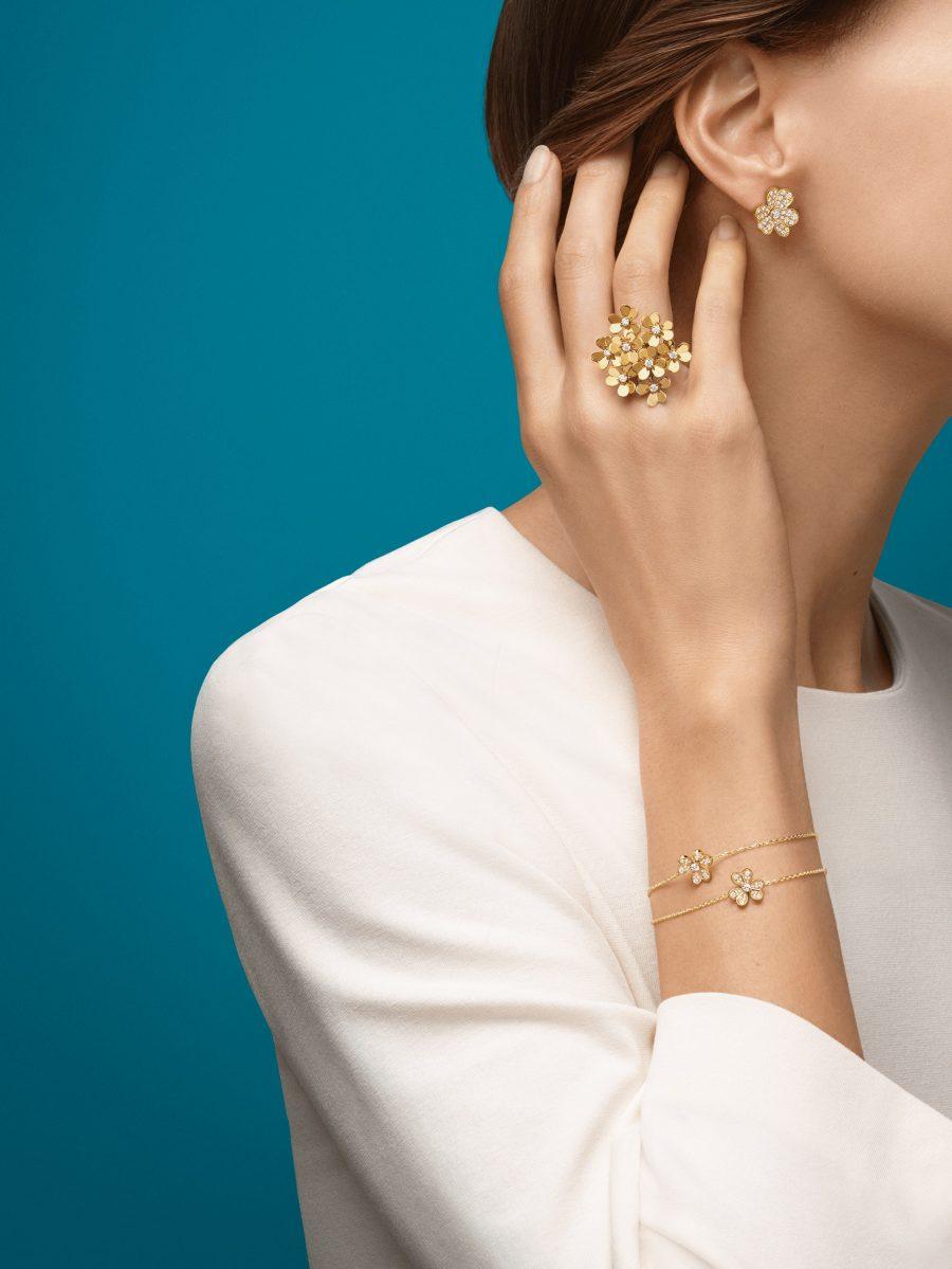[✨ROSE✨]FRIVOLE GOLD FLOWER DIAMOND EARRINGS