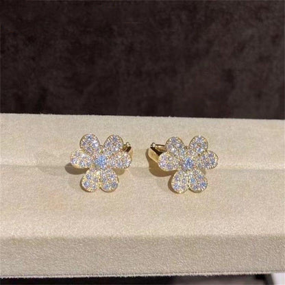 [✨ROSE✨]FRIVOLE GOLD FLOWER DIAMOND EARRINGS