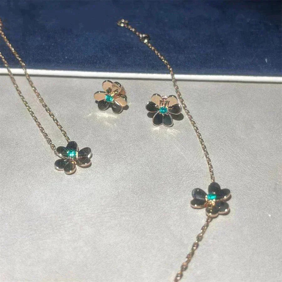 [✨ROSE✨]FRIVOLE  FLOWER MALACHITE EARRINGS