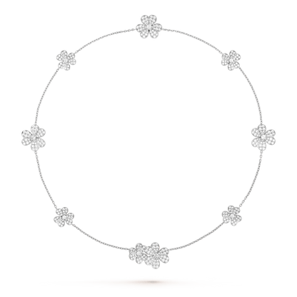 [✨ROSE✨]FRIVOLE SILVER 9 FLOWERS NECKLACE