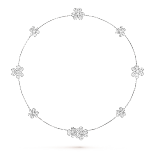 [✨ROSE✨]FRIVOLE SILVER 9 FLOWERS NECKLACE