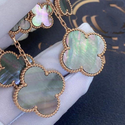 [✨ROSE✨]CLOVER EARRINGS DARK MOP 4 MOTIFS ROSE GOLD