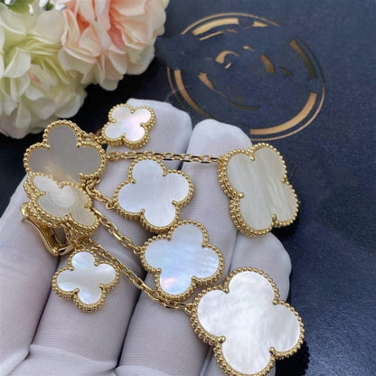[✨ROSE✨]CLOVER EARRINGS WHITE MOP 4 MOTIFS GOLD