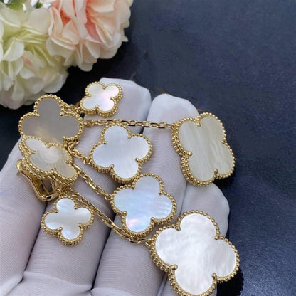 [✨ROSE✨]CLOVER EARRINGS WHITE MOP 4 MOTIFS GOLD