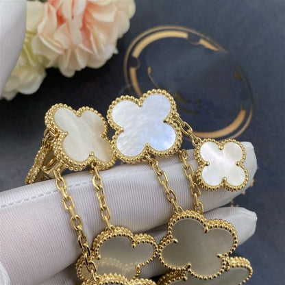 [✨ROSE✨]CLOVER EARRINGS WHITE MOP 4 MOTIFS GOLD