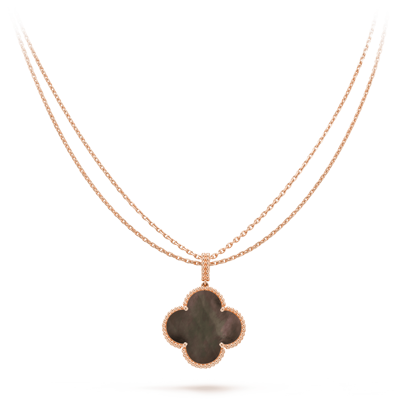 [✨ROSE✨]CLOVER 25MM GOLD DARK MOP BIG CLOVER NECKLACE