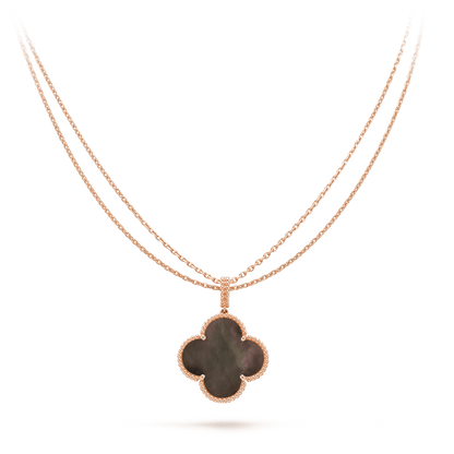 [✨ROSE✨]CLOVER 25MM GOLD DARK MOP BIG CLOVER NECKLACE