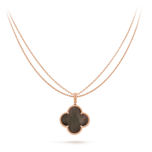 [✨ROSE✨]CLOVER 25MM GOLD DARK MOP BIG CLOVER NECKLACE