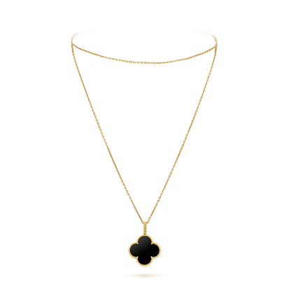 [✨ROSE✨]CLOVER 25MM GOLD ONYX BIG CLOVER NECKLACE