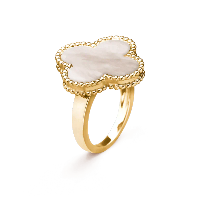 [✨ROSE✨]CLOVER WHITE MOP RING