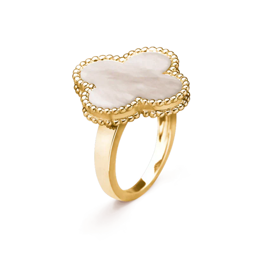 [✨ROSE✨]CLOVER WHITE MOP RING