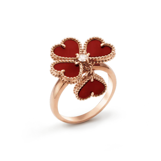 [✨ROSE✨]SWEET CLOVER CARNELIAN RING