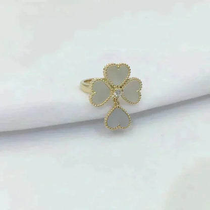 [✨ROSE✨]SWEET CLOVER WHITE MOP RING