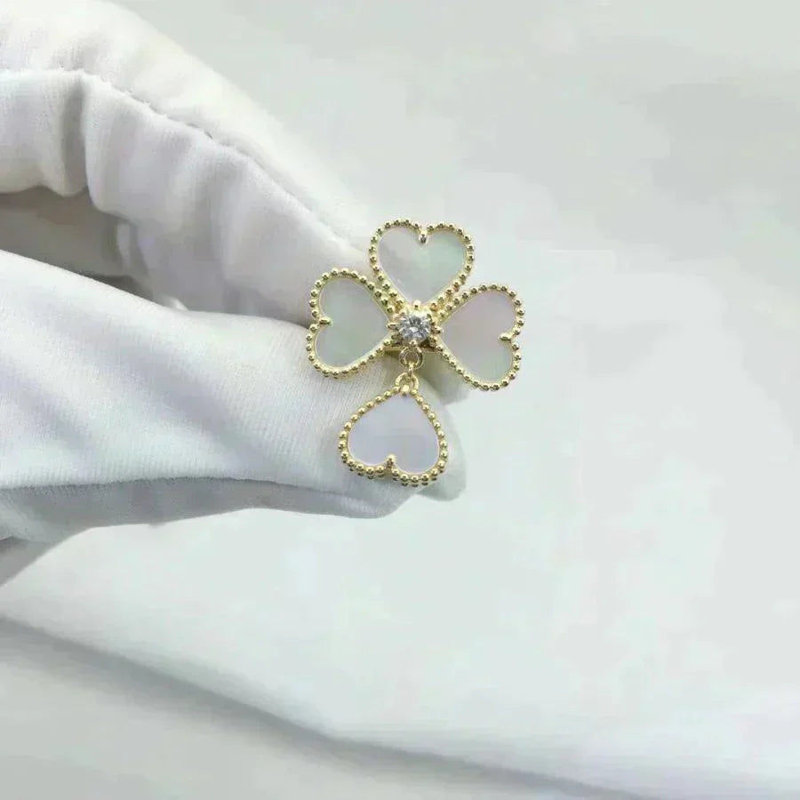 [✨ROSE✨]SWEET CLOVER WHITE MOP RING