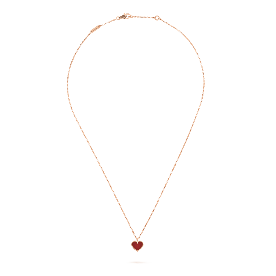 [✨ROSE✨]SWEET CLOVER CARNELIAN HEART NECKLACE