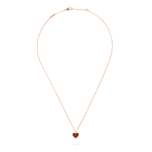 [✨ROSE✨]SWEET CLOVER CARNELIAN HEART NECKLACE