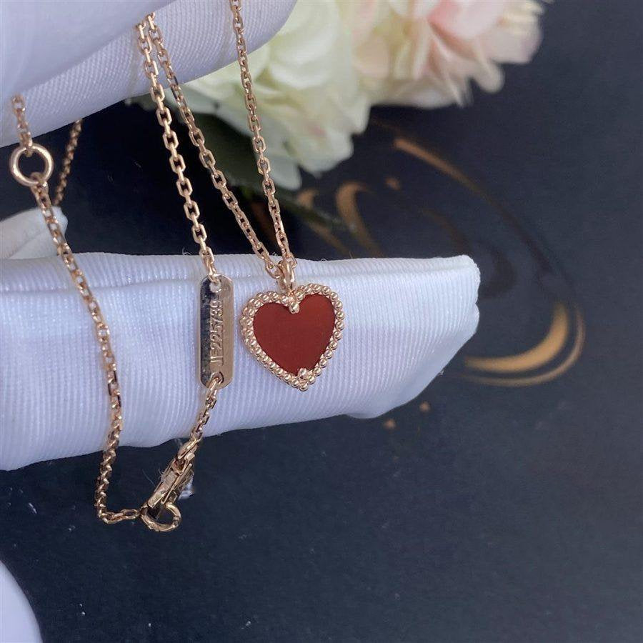 [✨ROSE✨]SWEET CLOVER CARNELIAN HEART NECKLACE