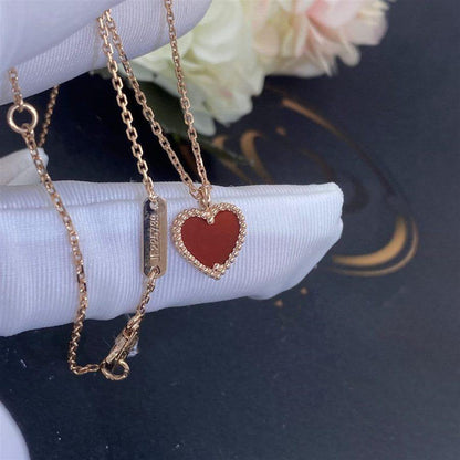 [✨ROSE✨]SWEET CLOVER CARNELIAN HEART NECKLACE