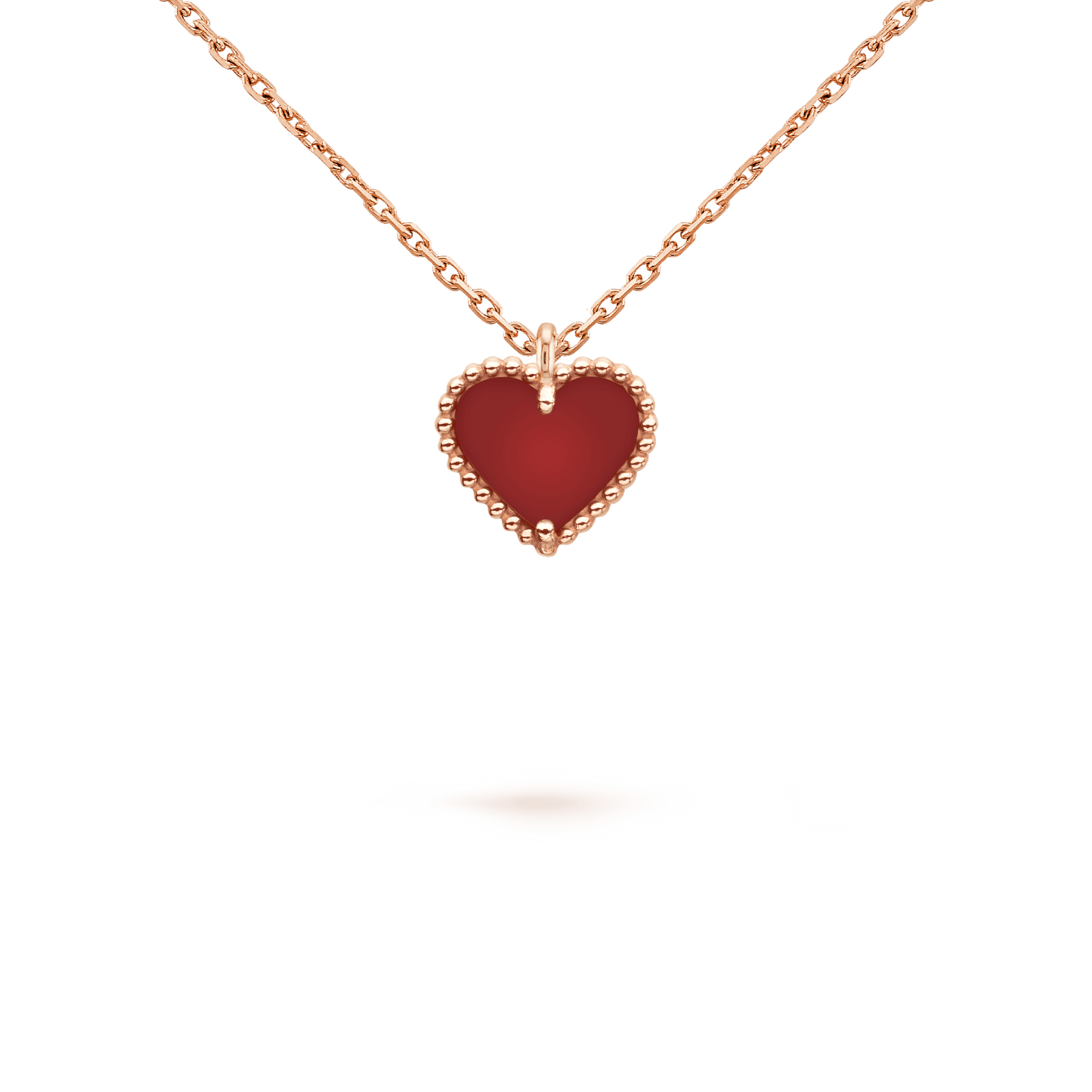 [✨ROSE✨]SWEET CLOVER CARNELIAN HEART NECKLACE