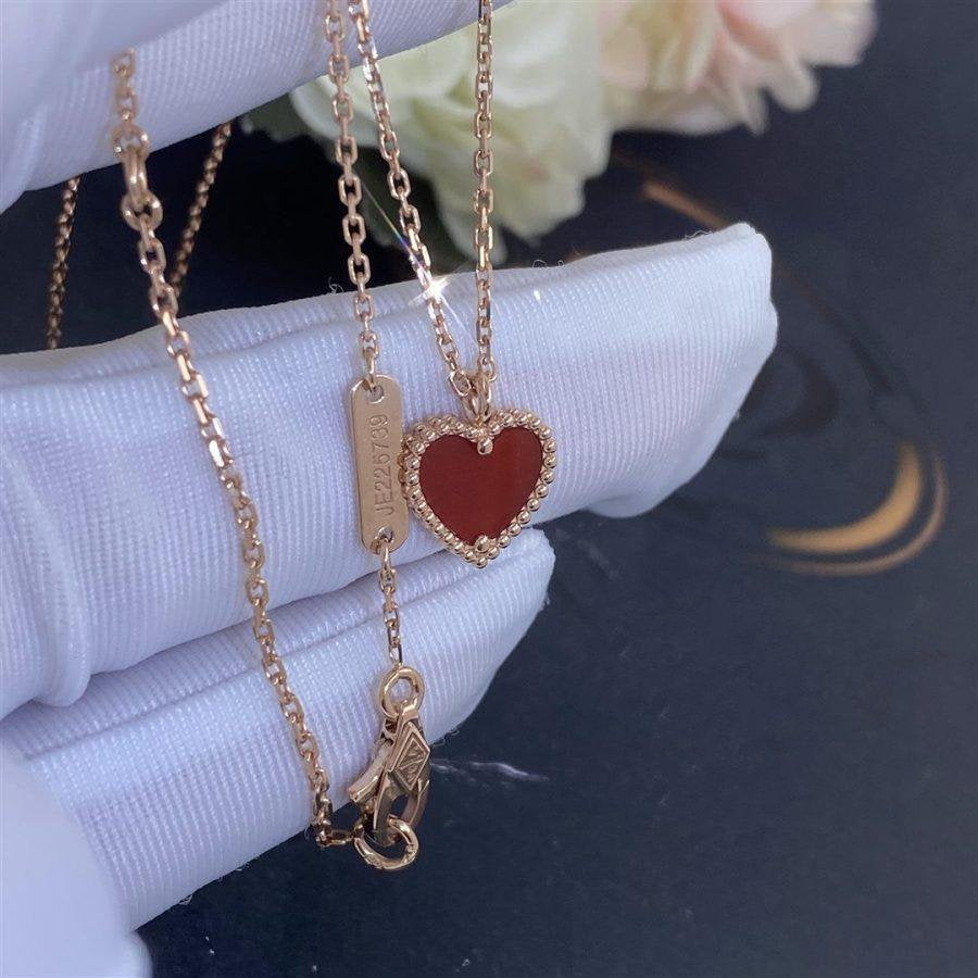 [✨ROSE✨]SWEET CLOVER CARNELIAN HEART NECKLACE