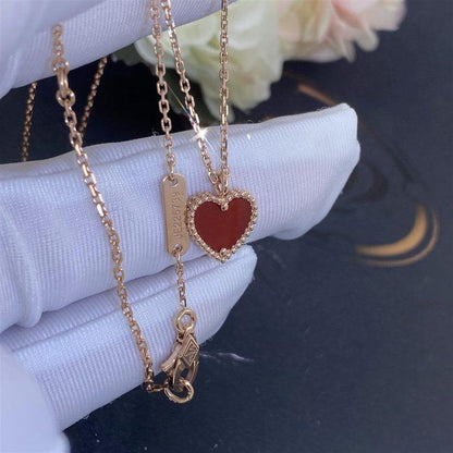 [✨ROSE✨]SWEET CLOVER CARNELIAN HEART NECKLACE