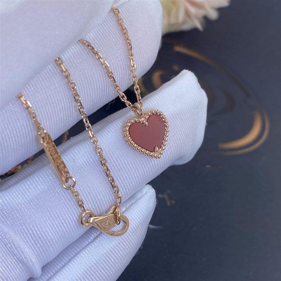 [✨ROSE✨]SWEET CLOVER CARNELIAN HEART NECKLACE