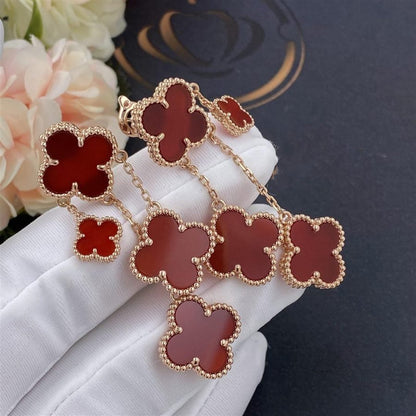 [✨ROSE✨]CLOVER EARRINGS CARNELIAN 4 MOTIFS PINK GOLD
