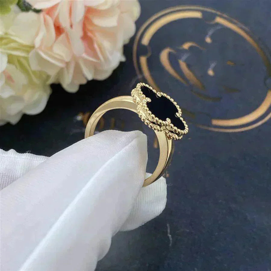[✨ROSE✨]CLOVER ONYX RING