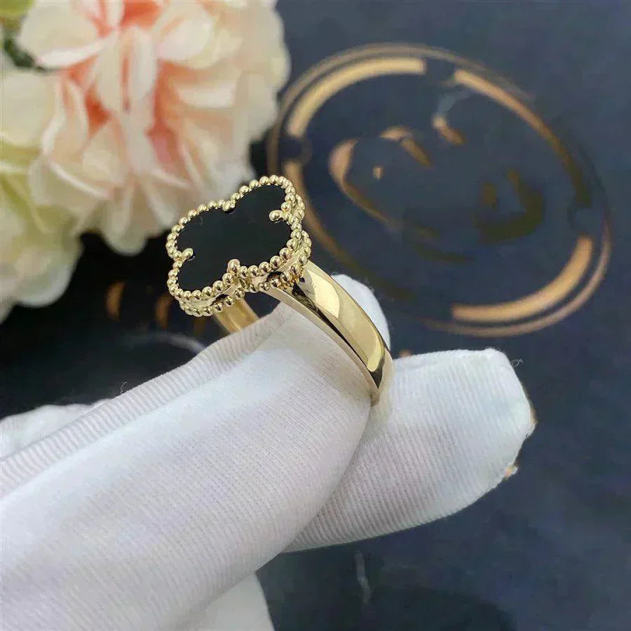 [✨ROSE✨]CLOVER ONYX RING