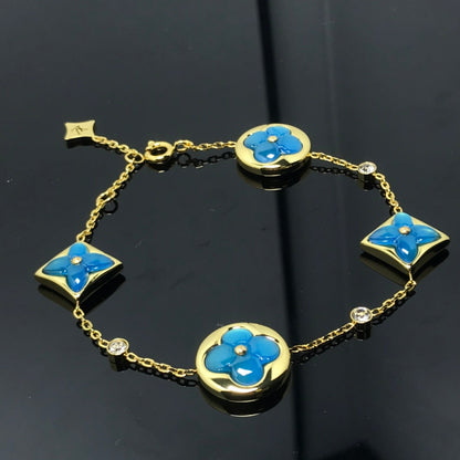 [✨ROSE✨]STAR AND SUN 4 MOTIF BLUE BRACELET