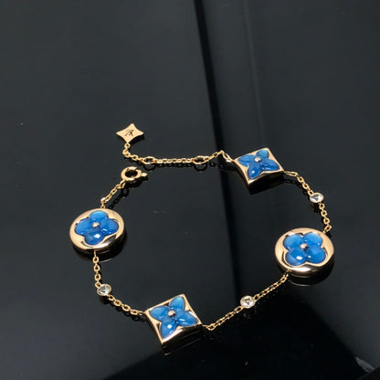 [✨ROSE✨]STAR AND SUN 4 MOTIF BLUE BRACELET