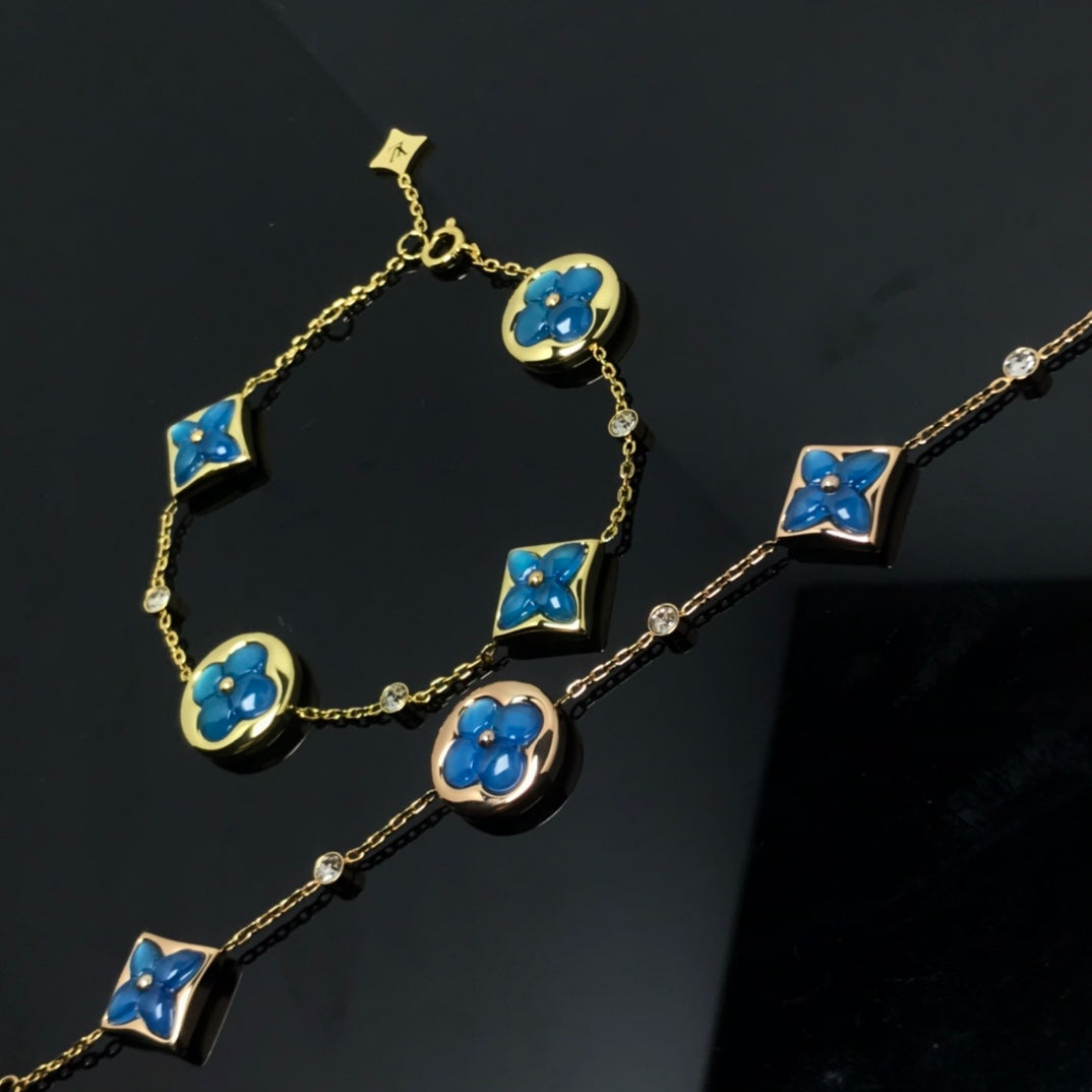 [✨ROSE✨]STAR AND SUN 4 MOTIF BLUE BRACELET