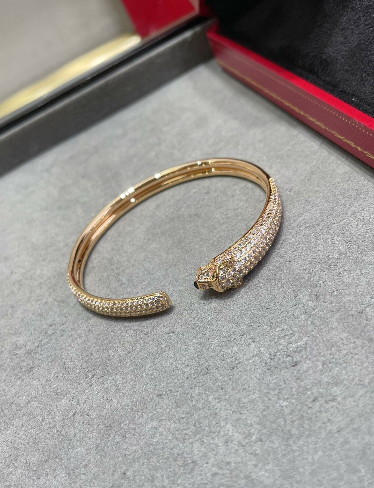 [✨ROSE✨]PANTHERE FULL DIAMOND OPEN BRACELET