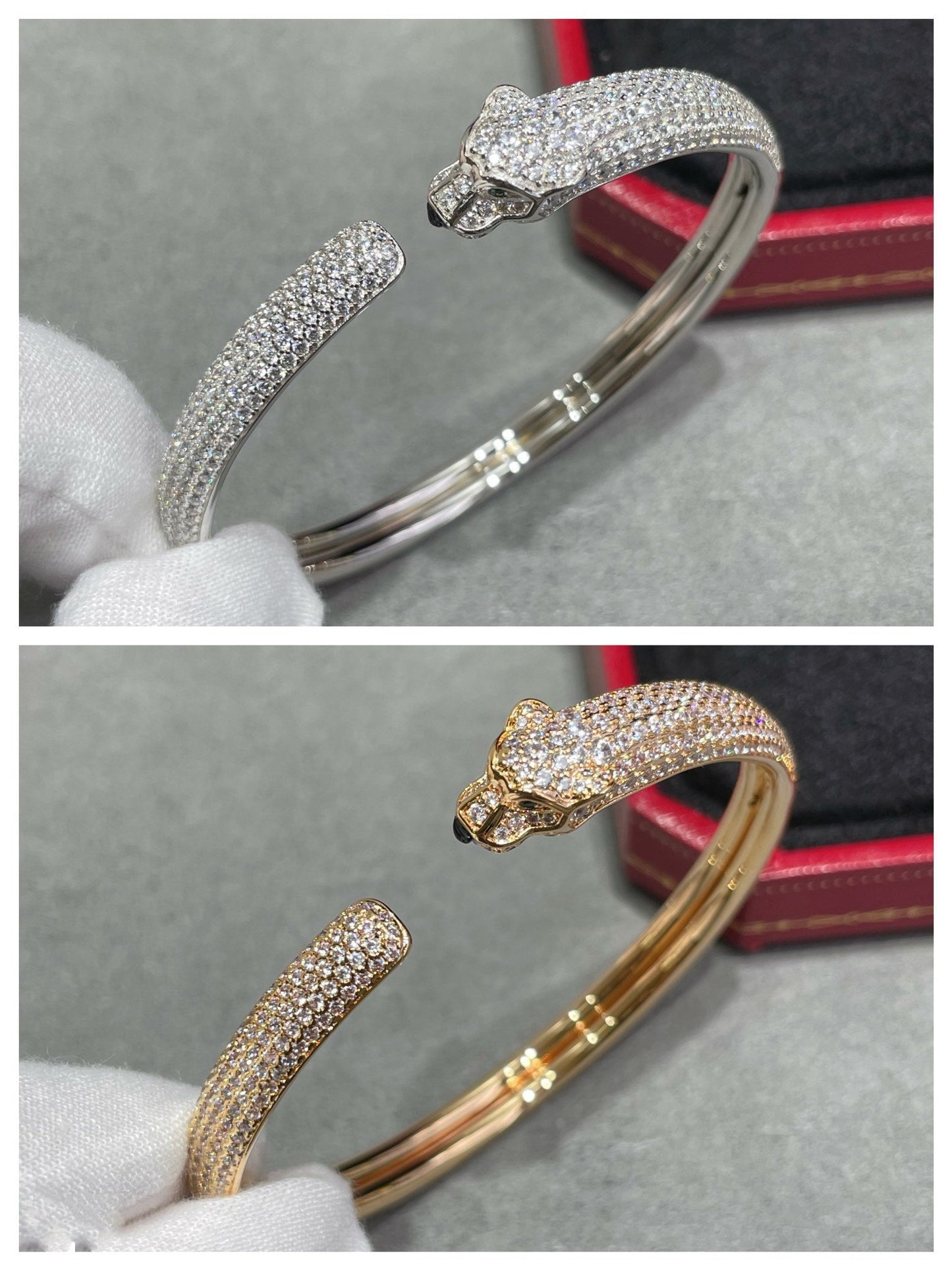 [✨ROSE✨]PANTHERE FULL DIAMOND OPEN BRACELET
