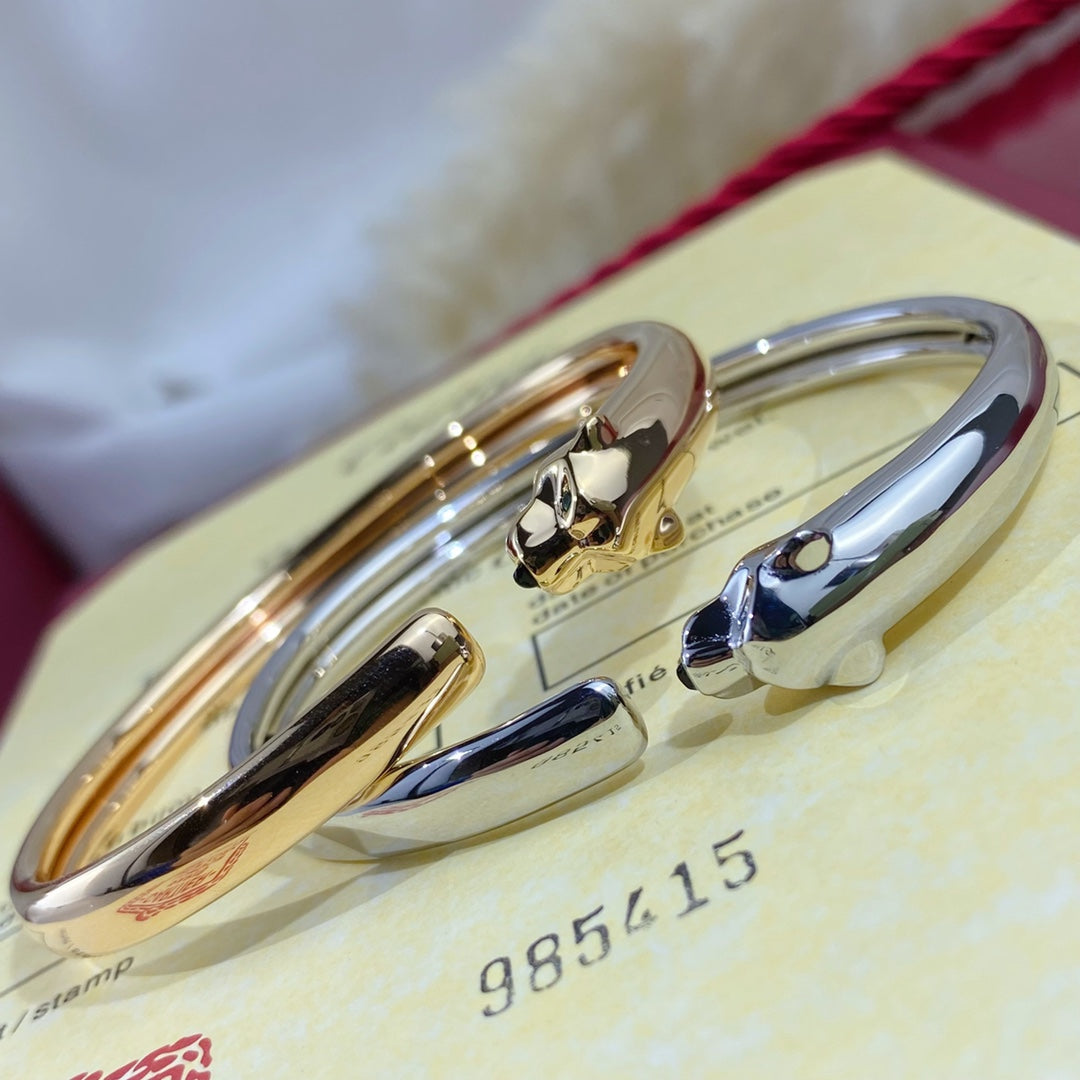 [✨ROSE✨]PANTHERE SILVER OPEN BRACELET